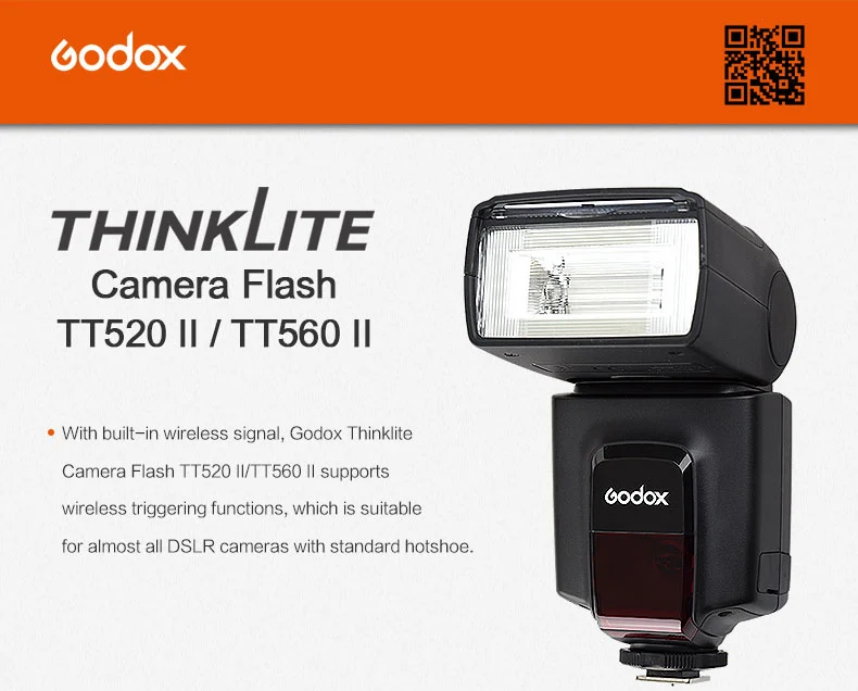 Godox TT520II Вспышка Speedlite со встроенным 433 МГц беспроводной сигнал+ цветной фильтр комплект для Canon Nikon Pentax Olympus DSLR камер