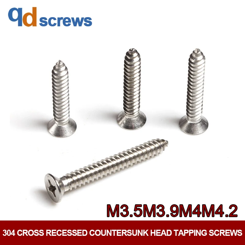 

304 M3.5M3.9M4M4.2 Cross recessed countersunk head tapping screws self-tapping Phillip flat screw GB846 DIN7982 ISO 7050