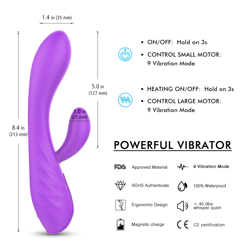 PHANXY G Spot Dildo Rabbit Vibrator for Women Dual Vibration Silicone Female Vagina Clitoris Massager Sex Toys For Women (8)