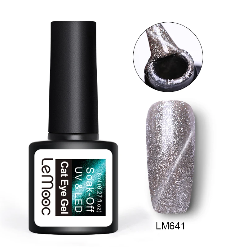 LEMOOC 3D Chameleon Cat Eyes UV Gel Polish Soak Off Magnetic Nail Varnish Nail Art Semi Permanent Led UV Gel Nail Enamel - Цвет: 44445-1