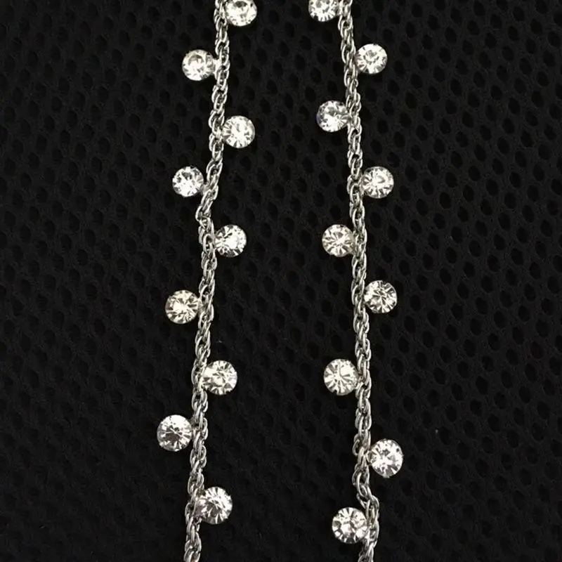 Женские бюстгальтеры-бандо свадебное платье Декоративные лямки бюстгальтера Shimmer Rhinestone плеча спиральный металл цепь съемные регулируемые с крюком