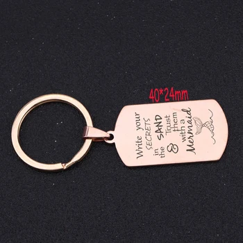 

Mermaid Stainless Steel Keychain Write Your Secrets In The Sand Trust Them With A Mermaid Charm Holder Tag Fashion Jewelry