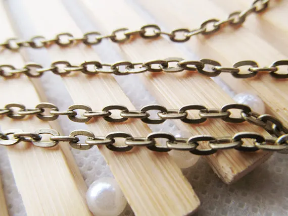 

5 метров, 2,60x3,60 мм, античная бронза/Серебряный тон, плоская цепочка «0» с перекрестным соединителем, цепочка «сделай сам», фурнитура для ожерелья и браслета