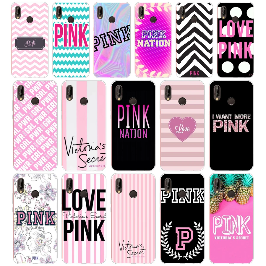 

76 ZX Love Stripe Pink Heart TPU Soft Silicone Case For Huawei Nova 3 3i p9 p10 p20 p30 pro lite cell phone Cover