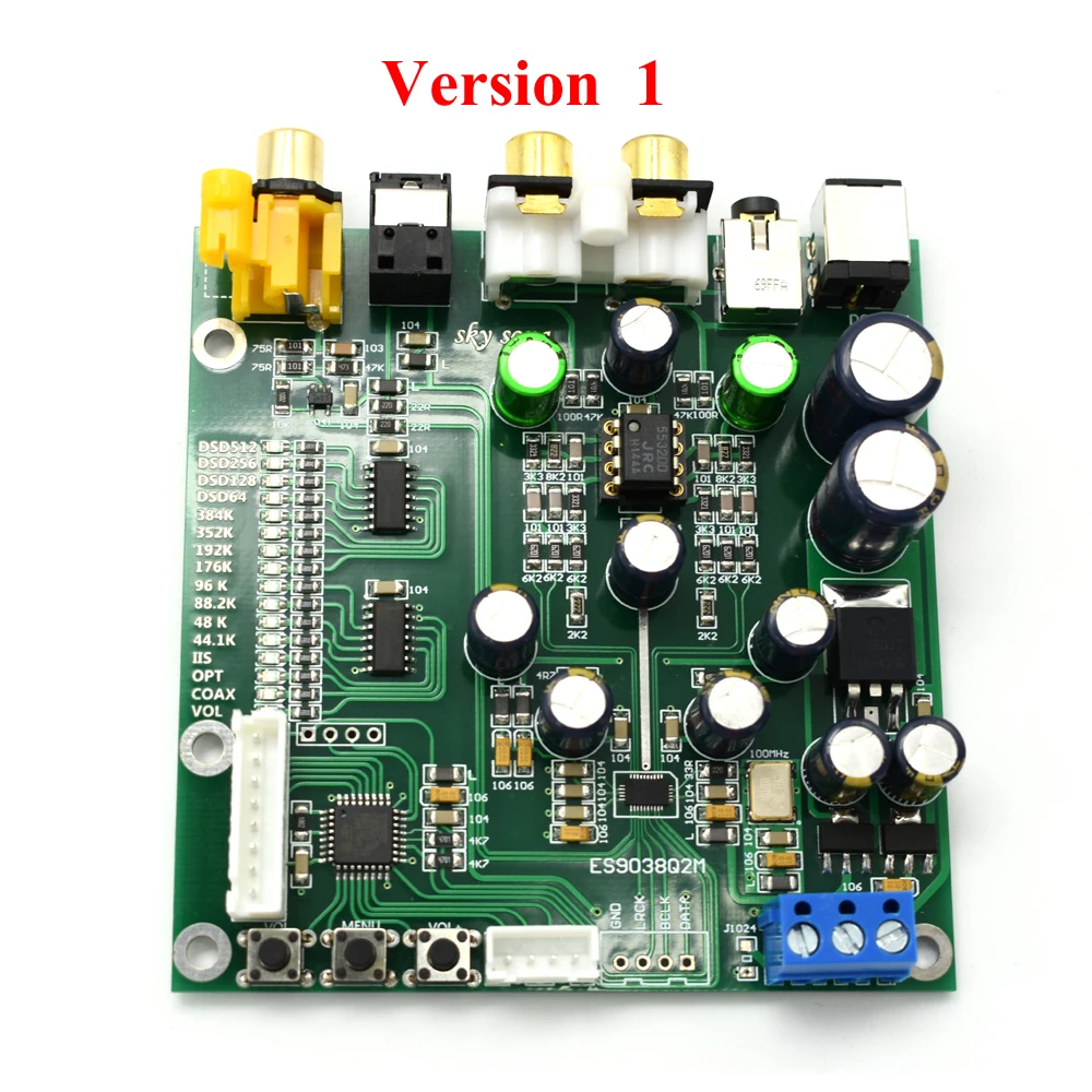 ES9038 Q2M ЦАП форматы pcm и DSD декодер плата поддержка IIS DSD коаксиальный волоконный вход 384 кГц DOP с OLED T0012
