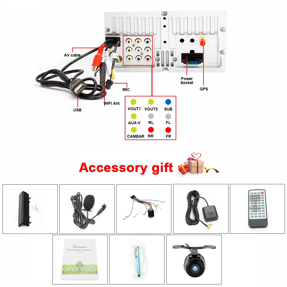 Ceny Eunavi uniwersalny 2 din octa core 7 Android 9.0 samochodowe radio stereo odtwarzacz multimedialny WIFI 2din nawigacja GPS SWC TDA7851 nie DVD