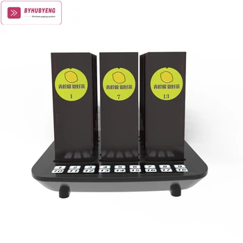 

BYHUBYENG 18 Wireless Restaurant Pager Coaster System Waiter Paging Queuing with Rechargeable Battery Pager