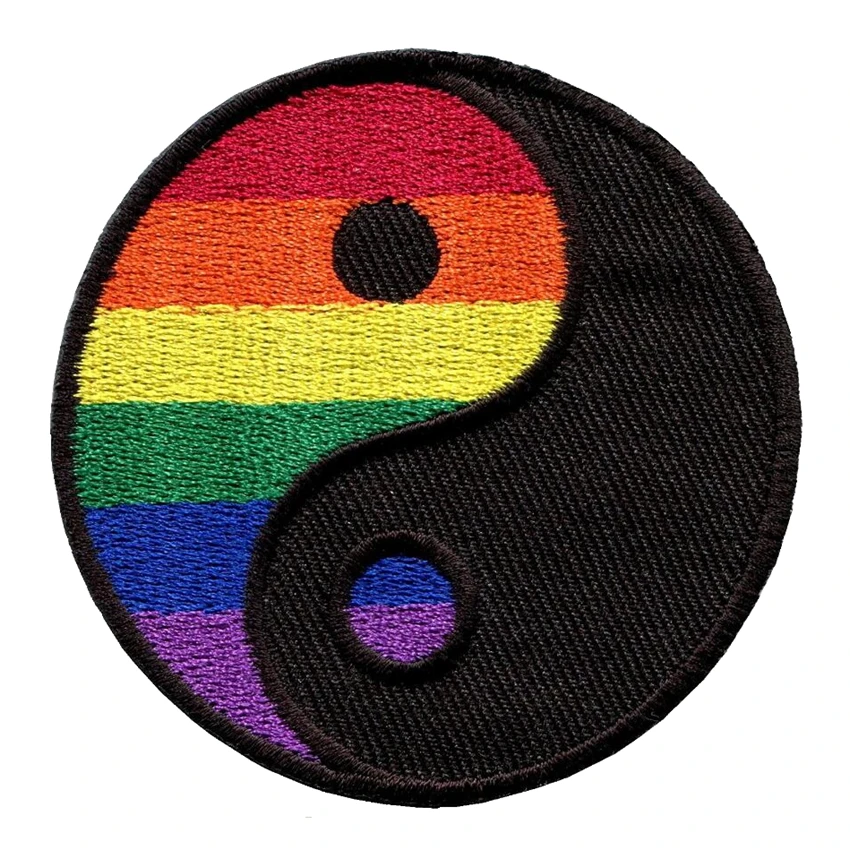 ZEGINs Buddhist Zen Yin Yang Tree Patch Embroidered Applique Iron On Sew On Emblem 