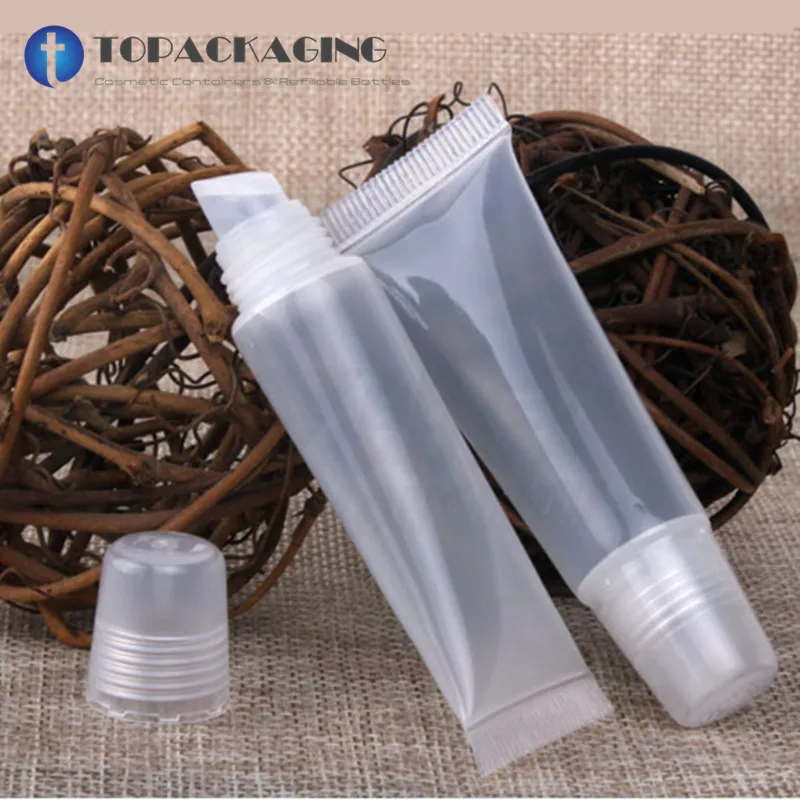 8ML Empty Lipstick Tube,Lip Balm Soft Hose Bottle,Makeup Squeeze Sub-bottling,Clear Plastic Lip Gloss Container,50PCS/LOT new 10ml refillable lip gloss tubes empty lip balm containers clear plastic diy lipstick bottle make up tools