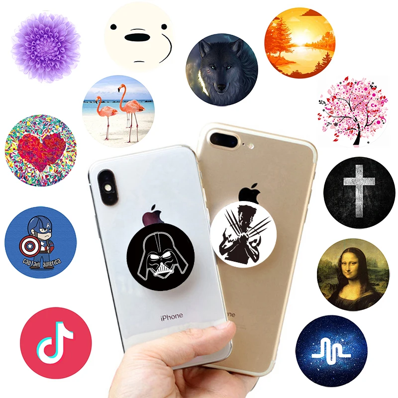 

попсокет Socket Round Phone Holder Bracket Expanding Stand Elastic Grip Finger Ring Cute Cartoon socket for iPhone 6 7 8 X XS