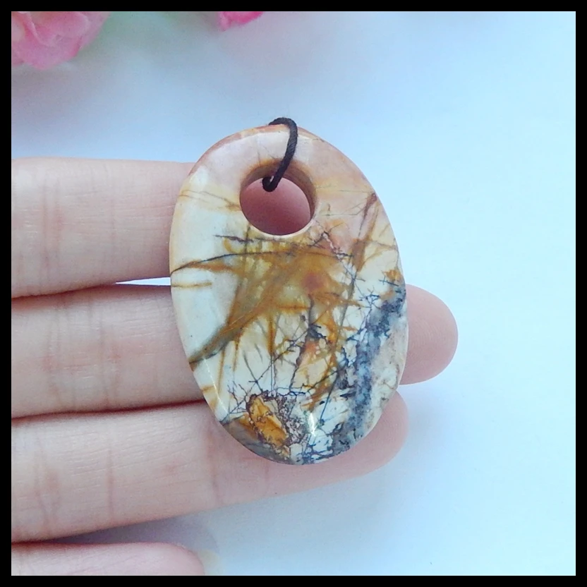 

SALE!!Multi-Color Picasso Jasper Pendants,Jewelry Gift Gem Customized,43x29x10mm,15.6g