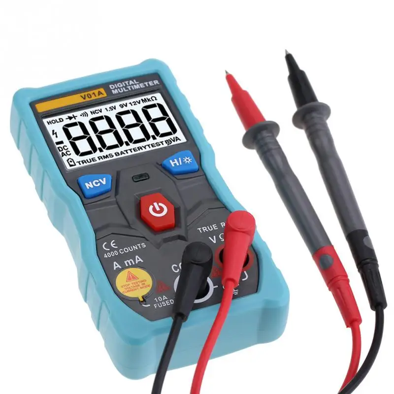 

ANENG V01A Auto Range True RMS Digital Multimeter AC/DC Current Voltage Ohm Continuity Tester with Test Probe Tools Kit