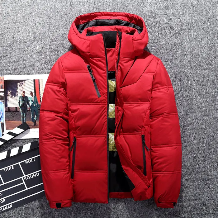 Брендовый зимний мужской пуховик, повседневный мужской пуховик и пальто, толстая парка, мужская верхняя одежда, пуховик, мужская одежда - Цвет: 905 red