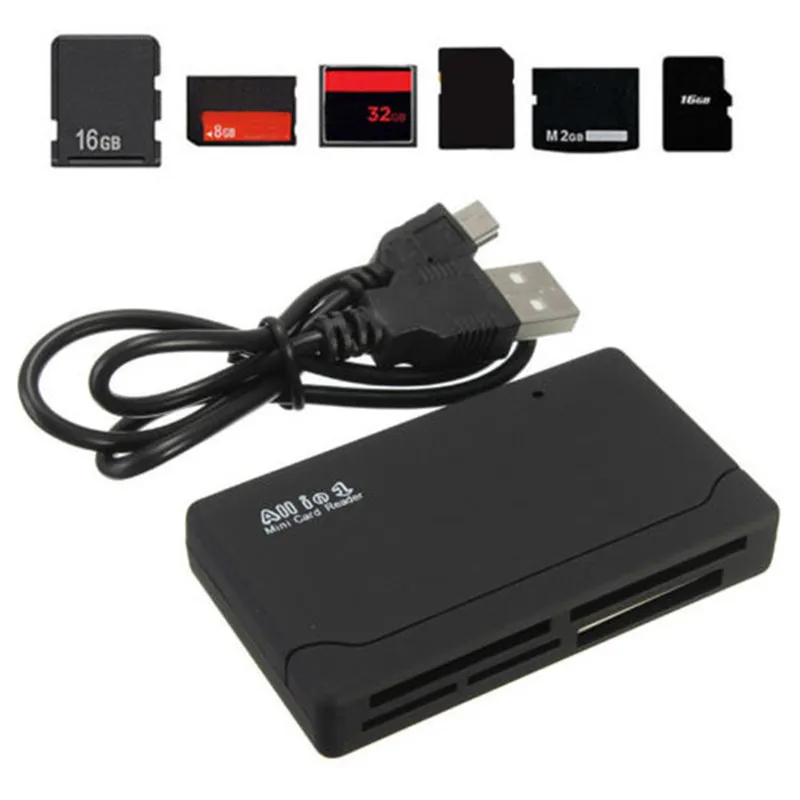 All in One USB 2.0 Card Reader SD TF CF MS Micro SD Smart Card Reader for Samsung Sandisk Memory Cards USB SD Adapter