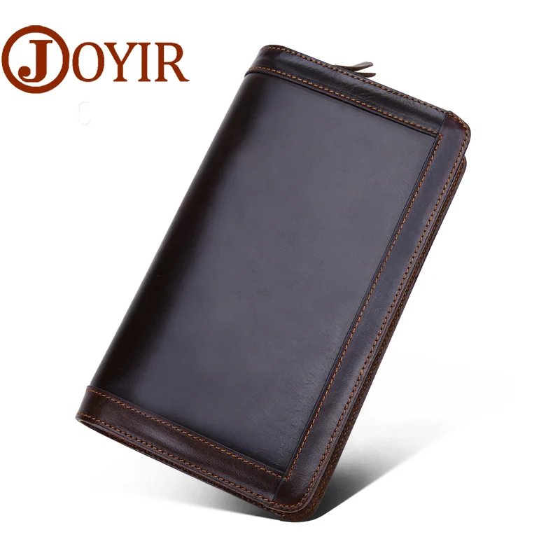 JOYIR Genuine Leather Men Wallet New Man Wallet Double Zipper Men Purse Fashion Male Long Wallet Man's Clutch Bag Cartera Hombre JOYIR Genuine Leather Men Wallet New Man Wallet Double Zipper Men Purse Fashion Male Long Wallet Man's Clutch Bag Cartera Hombre