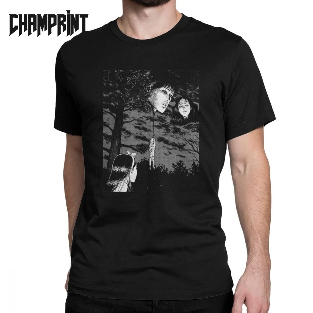

Junji Ito Anime Creepy Manga Japan Horror T-Shirts Men Creative Pure Cotton Tee Shirt Short Sleeve T Shirt 4XL 5XL Clothes