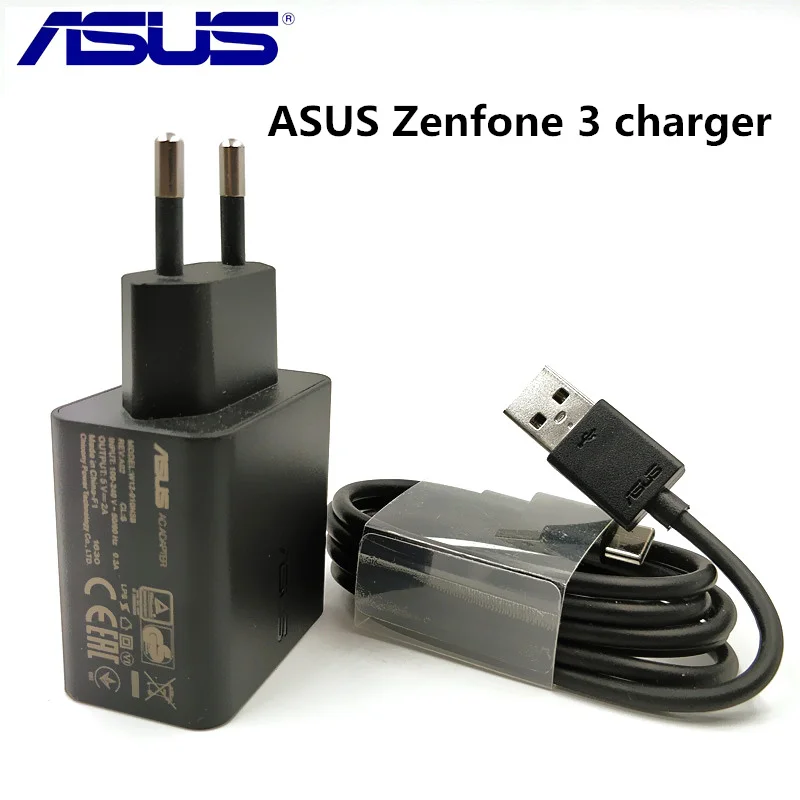 Оригинальное зарядное устройство для телефона ASUS, 5 В/2 А, usb, настенное, ASUS Zenfone 2, 3, Laser Max, 4, 5, 6, адаптер для зарядки смартфона+ Micro usb кабель для передачи данных - Тип штекера: charger and cable