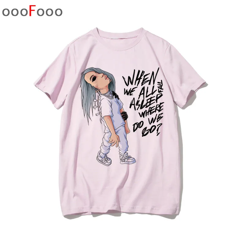 Billie Eilish футболка 2019 Футболка Топ для мужчин мужской/для женщин негабаритных высокое качество футболка Топ с круглым вырезом мода лето