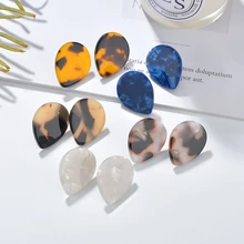 MESTILO красочные акриловые капли воды маленькие серьги-гвоздики для женщин девочек массивные смолы леопардовые серьги ювелирные изделия аксессуары