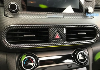 

Lapetus Middle Air AC Outlet Vent Decoration Frame Cover Trim For Hyundai Kona 2018 2019 2020 ABS Matte / Carbon Fiber Style