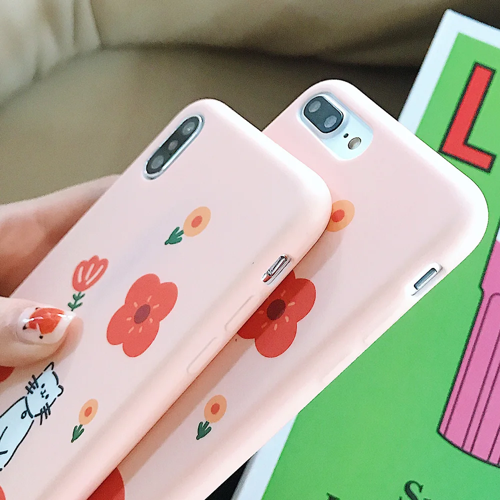KIPX1123_3_JONSNOW Solid Liquid Soft Silicone Case For iPhone X XR XS Max 6 6S 7 8 Plus Cases Painted Cartoon Chick Cat Pattern TPU Cover