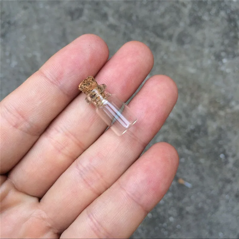Mini Glass Bottles With Cork 10*18*5mm 0.5ml Empty Small Wishing Bottle Glass Vials Jars 300pcslot 3