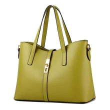 High Quality PU Women Handbag Office Lady Shoulder Bag Lock Cusual Crossbody Messenger Green elegant pu women handbag office lady clutch tote high quality metal handle khaki crossbody
