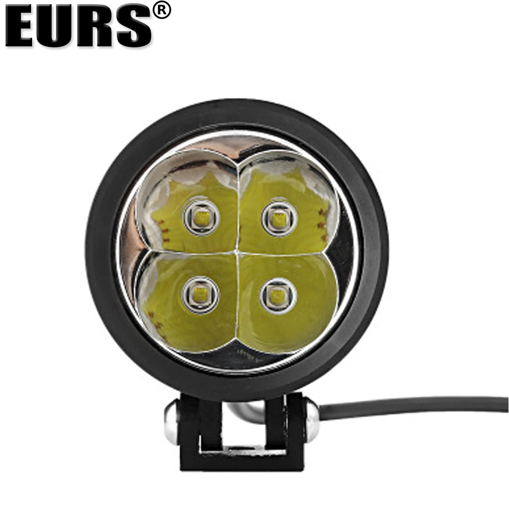 EURS 2 шт. супер яркая фара мотоцикла лампа Светодиодный прожектор 6000lm 6 светодиодный Мотоцикл аксессуары 12V 4 светодиодный мотор пятно света фар