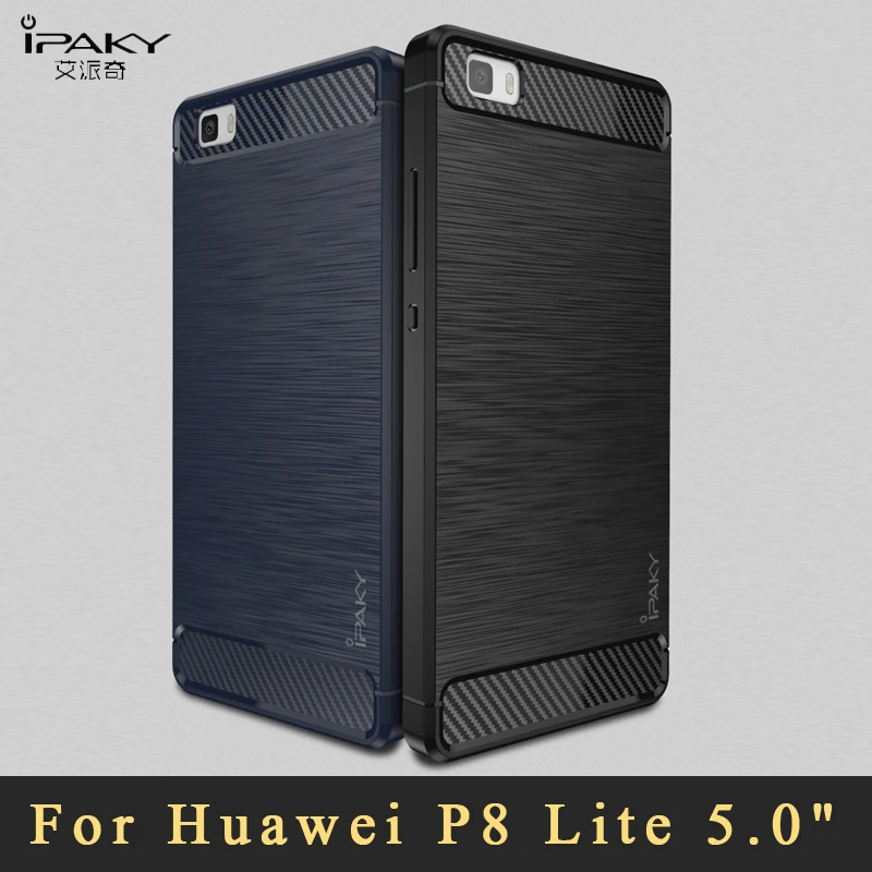 

P8 lite case Original ipaky Brand Silm silicone Back Cover huawei p8 lite case Brushed TPU case For huawei p8lite cases 5.0