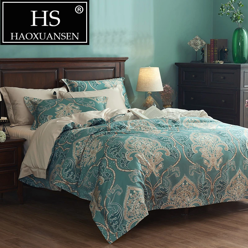 

Baroque grace style High Definition Digital Printing Duvet Cover Bedsheet Pillow case 4pcs Bedding Sets Queen King