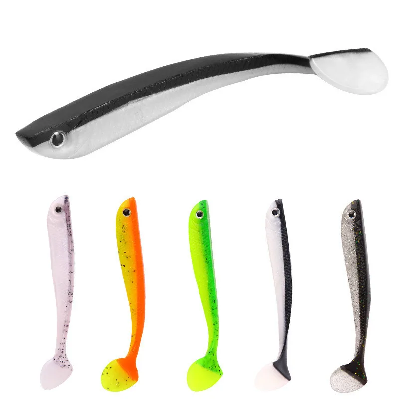 

4Pcs/set 105mm 6.2g Shad Manual Silicone Bass Soft Bait Fishing Lure Plastic Fish With Hook Crankbait Fishing Tackle For Ocean