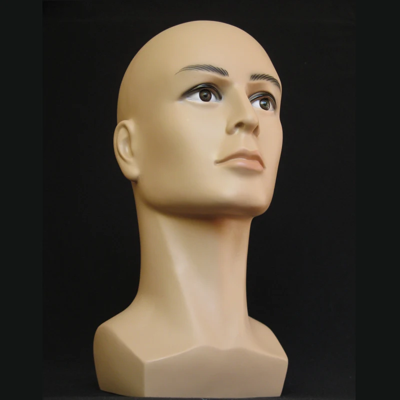 Free Ship 55cm Realistic Male Mannequin Plastic Men Mannequins Display Mannequin Dummy Head Model Wig Glasses Hat Display Stand (6)