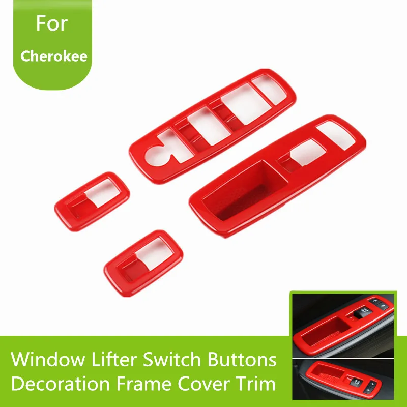 

Carbon Fiber Door Window Switch Button Frame Cover Trim For Jeep Grand Cherokee 11-16 Jeep Cherokee 14-16 Dodge Journey 11-16