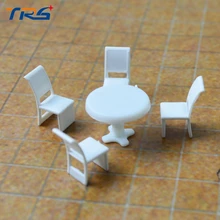 Teraysun 20 комплектов шкала модель 1:50 круглая скатерть для обеденного стола и четыре стула сцена набор миниатюрная мебель украшения
