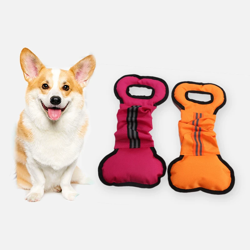 Dog Toy Oxford Cloth Bone Pet Squeak Toy Training For Medium To Large