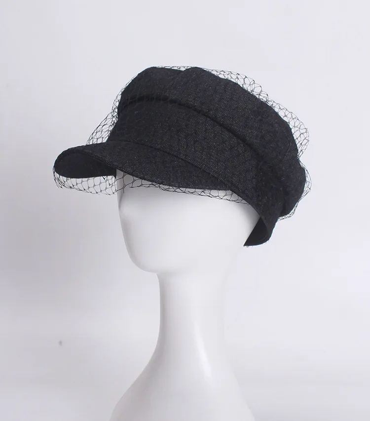 Весна Осень Зима Newsboy шапки для женщин джинсовые сетчатые кепки Дамская мода уличная плоская шапка для девочек