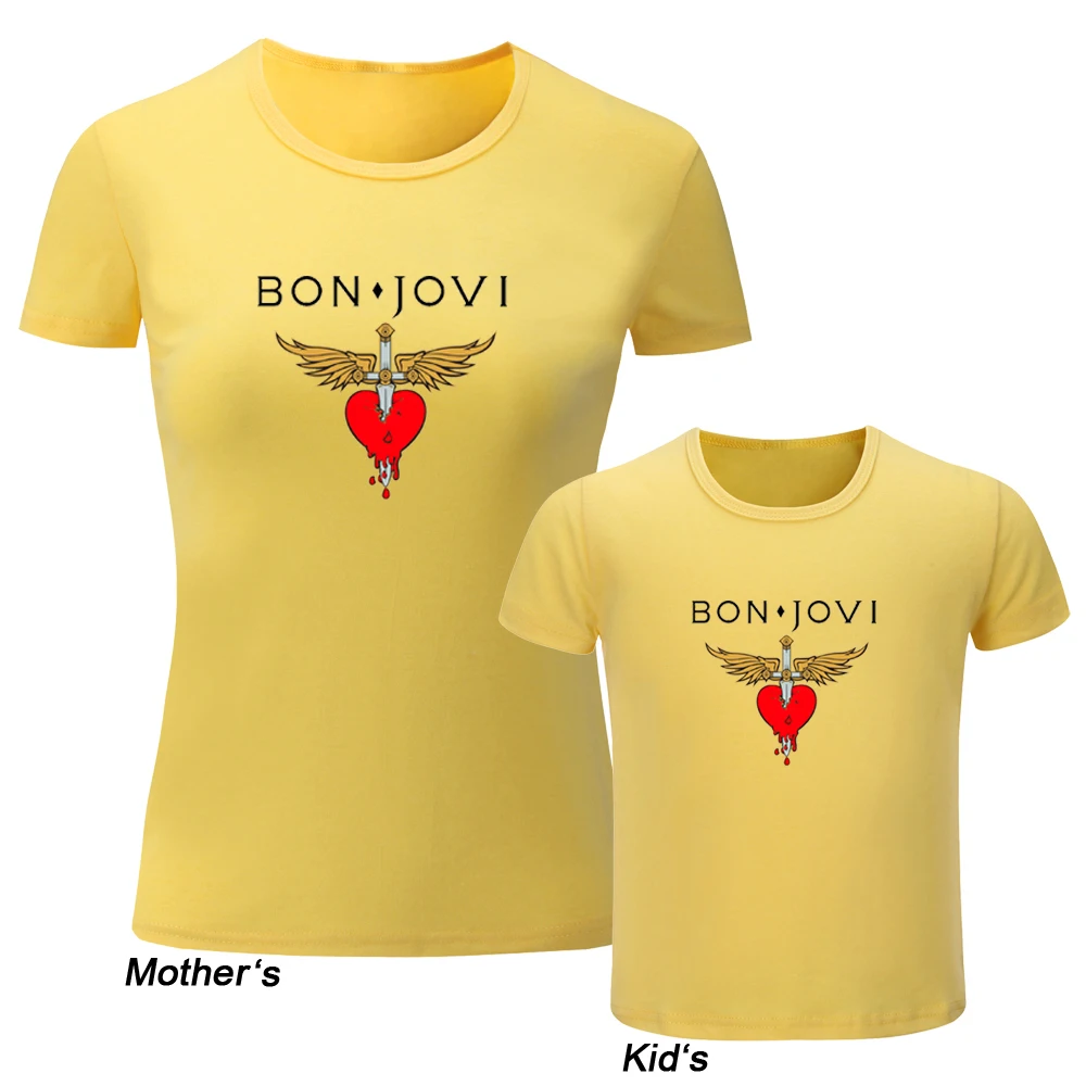 

Bon Jovi Rock Band Wing Heart Sword Design Family Day T-shirts Mens Womens Kids Childs Printing Raglan Tshirt Graphic Tees Tops