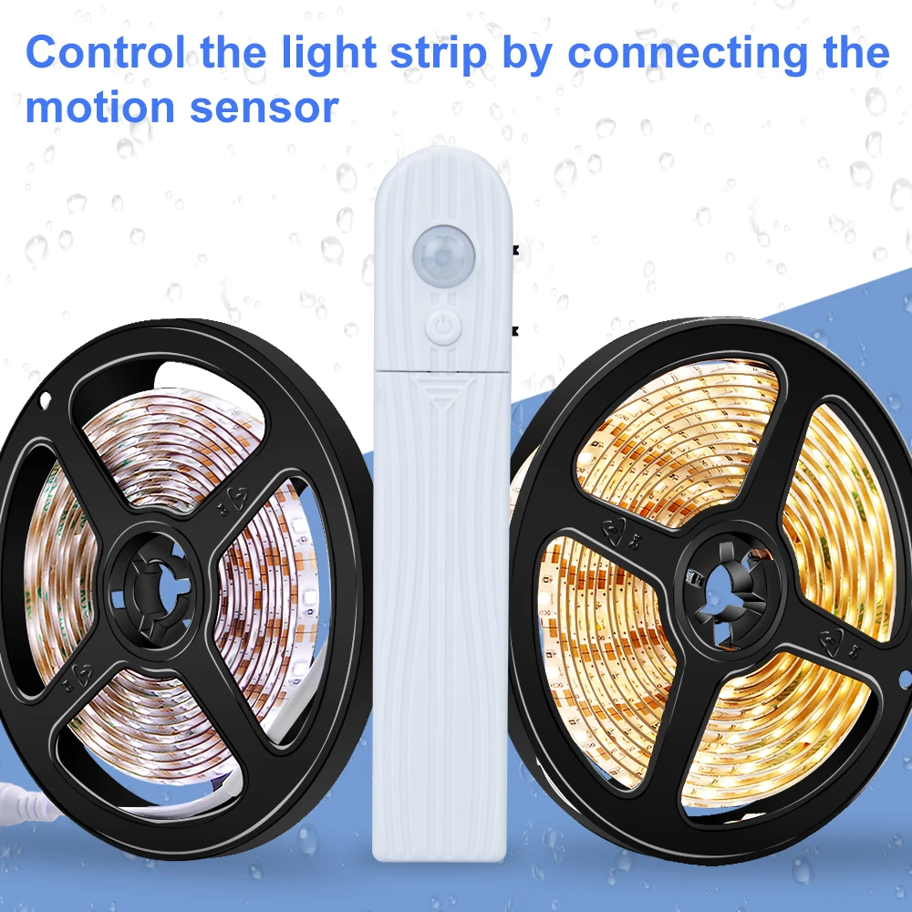 

CanLing Led Strip Light Motion Sensor Led Night Light PIR Waterproof Kitchen Closet Cabinet Lamp Tape Tira Led Wardrobe Lighting
