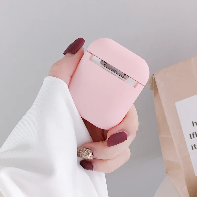 Матовый однотонный защитный чехол для AirPods PC Apple Airpod зарядки наушников Жесткий