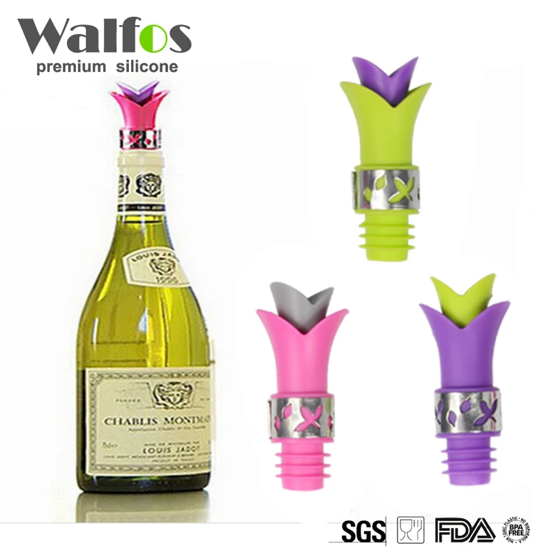 

WALFOS brand food grade silicone Wine Bottle Stoppers Cork Wine Plug Durable Wine Pourer Aerator Bar Tools