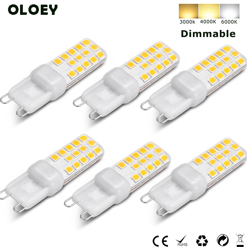 

6pcs G9 LED Lamp Dimmable 110V 220V 4W Lampadas LED G9 Bulb Corn Light 28LED 3000K 4000K 6000K 2835 SMD Replace 40W Halogen Lamp