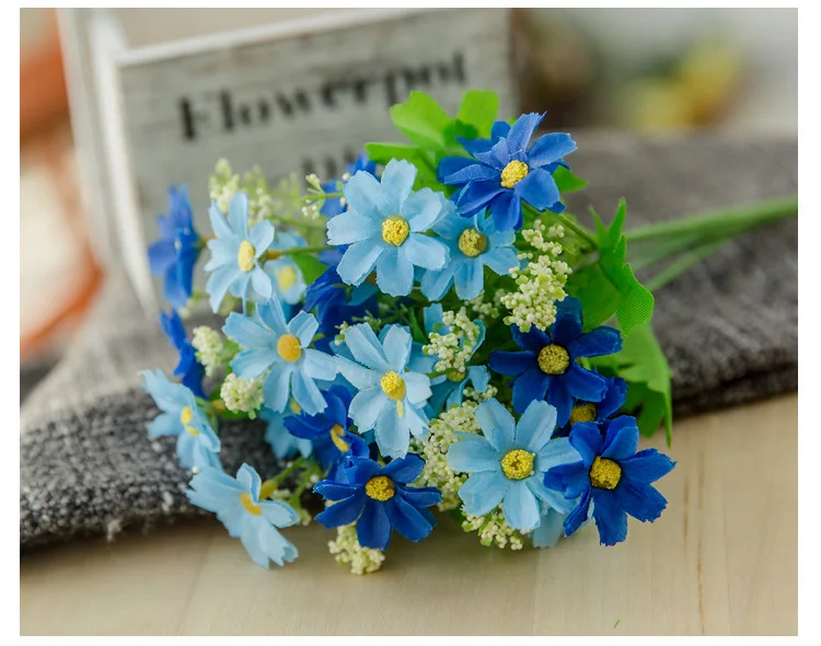 7 вилок искусственные герберы(Ромашки) букет цветов для украшения дома и сада DIY свадебные арки цветок стены Свадебный букет Флорес