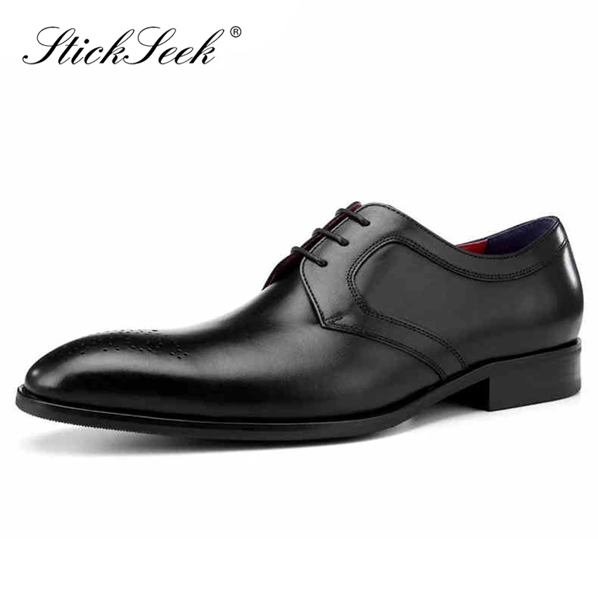 

2019 Fashion Genuine Leather Formal Dress Handmade Man Derby Shoes Square Toe Men's Breathable Office Oxford Footwear SK201