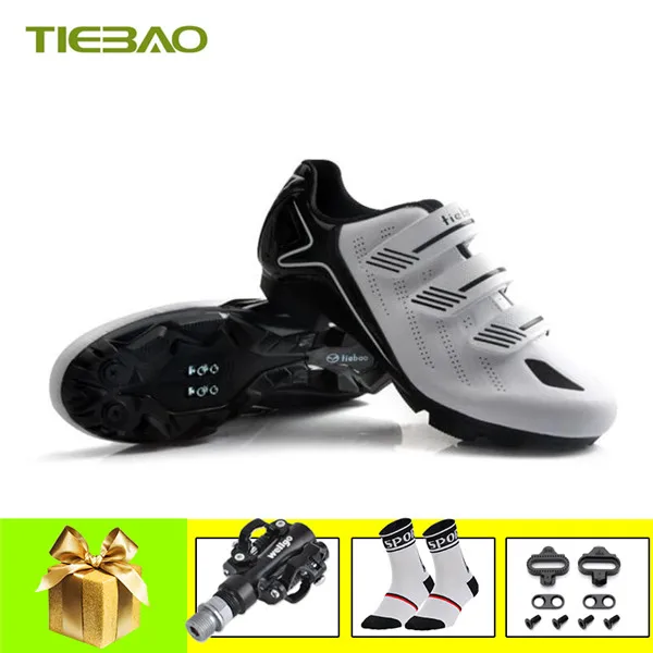 pedals with 1712 W Tiebao обувь для горного велосипеда sapatilha ciclismo mtb SPD педали для мужчин и женщин Superstar original самоблокирующиеся дышащие кроссовки - Цвет: pedals with 1712 W