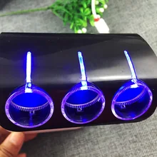 120 Вт 12/24V 1 до 3 Way гнезда автомобильного светильник er сигареты Питание адаптер Зарядное устройство сплиттер с синий светодиодный светильник# № 1520