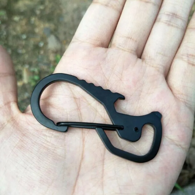 الفولاذ المقاوم للصدأ أدوات في الهواء الطلق حلقة تسلق كاب رافع عرافة سائق سلسلة مفاتيح فتاحة الزجاجات حلقة تسلق الملحقات متعددة الوظائف