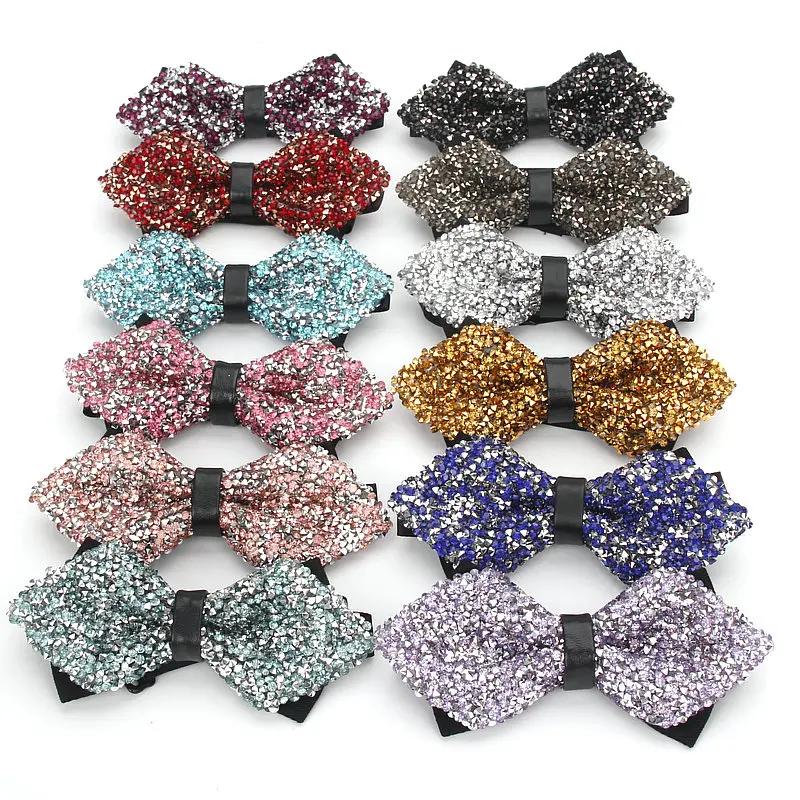 

Men's Fashion Adjustable Shinning Rhinestone Luxurious Neck Bow Tie Party Diamond Wedding Business Bowtie Butterfly Accessories