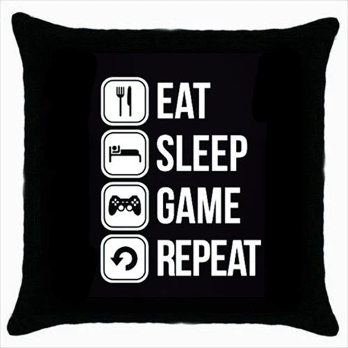 Смешной геймер игровой подарок Eat Sleep игра Повтор Подушка Чехол Новинка Playstation видео игра Geek домашний декор 18