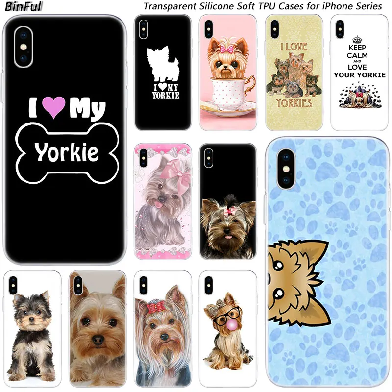 

Hot Yorkshire terrier dog puppy Soft Silicone Fashion Case for Apple iPhone 11 Pro XS MAX XR X 7 8 Plus 6 6s Plus 5 5C 5S SE TPU