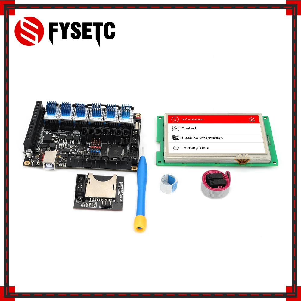Материнская плата все-в-одном FYSETC F6 V1.3 + сенсорный экран 4 3 дюйма 6 шт. TMC2100/TMC2208 /TMC2130